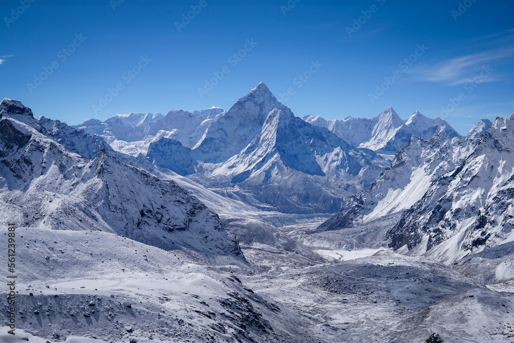 Beautiful ama dablam view point from chola pass (EBC, Nepal, Himalaya)