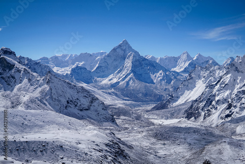 Beautiful ama dablam view point from chola pass (EBC, Nepal, Himalaya)