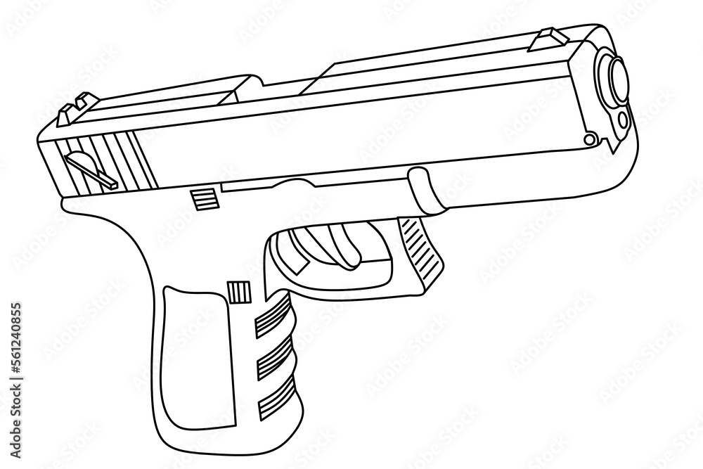 Obraz premium Pistol line art