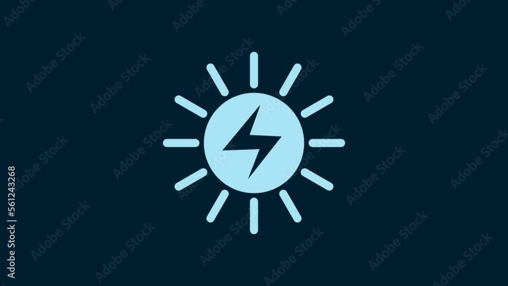 White Solar energy panel icon isolated on blue background. 4K Video motion graphic animation White Solar energy panel icon isolated on blue background. 4K Video motion graphic animation