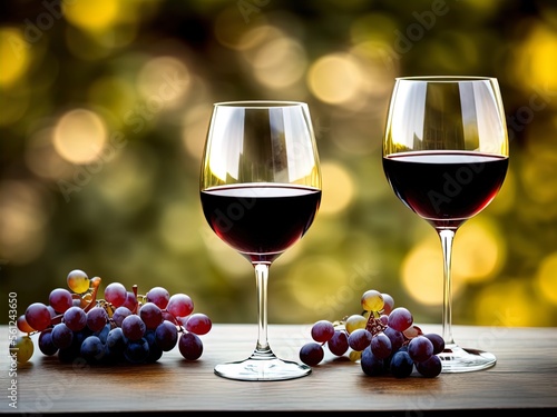 Wallpaper Mural Wineglasses and grapes on a table.  Torontodigital.ca