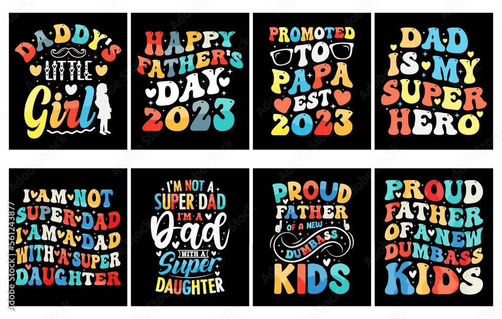 Father's day t shirt design Bundle, dad t shirt design set