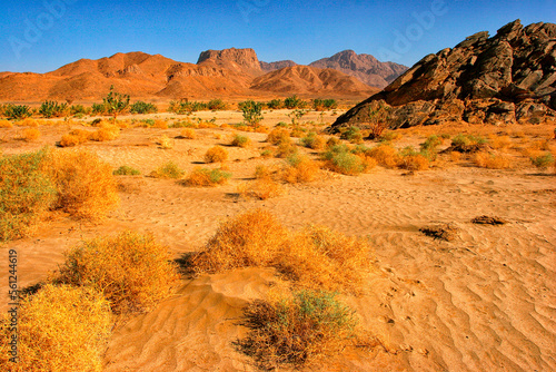 The Hoggar Mountains, also known as the Ahaggar, are a highland region in the central Sahara, southern Algeria, along the Tropic of Cancer. photo