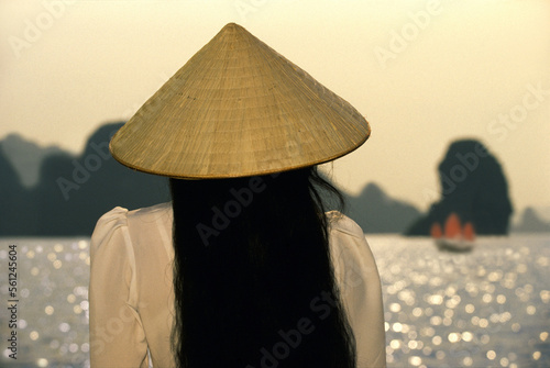 Woman in Halong Bay photo