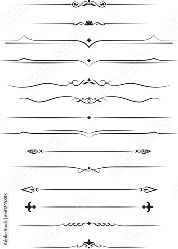 black and white set of delimiters for text, dividers