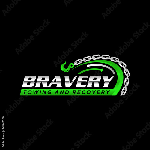 Towing automotive logo black background