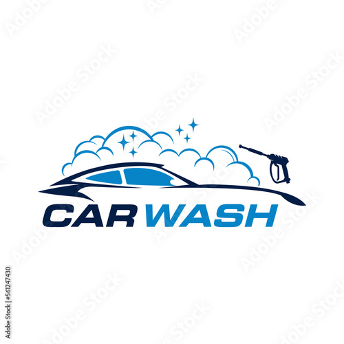car washing logo design template