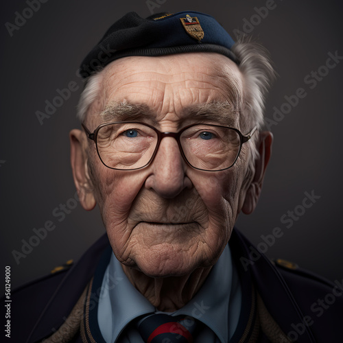 World War 2 Veteran Portraits-Generative AI photo
