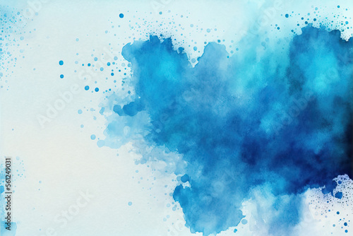 Abstract blue background, watercolor paint texture, Human-AI Generated Background