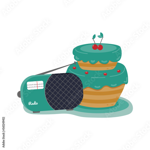Vector illustration of radio in flat style. Radio day