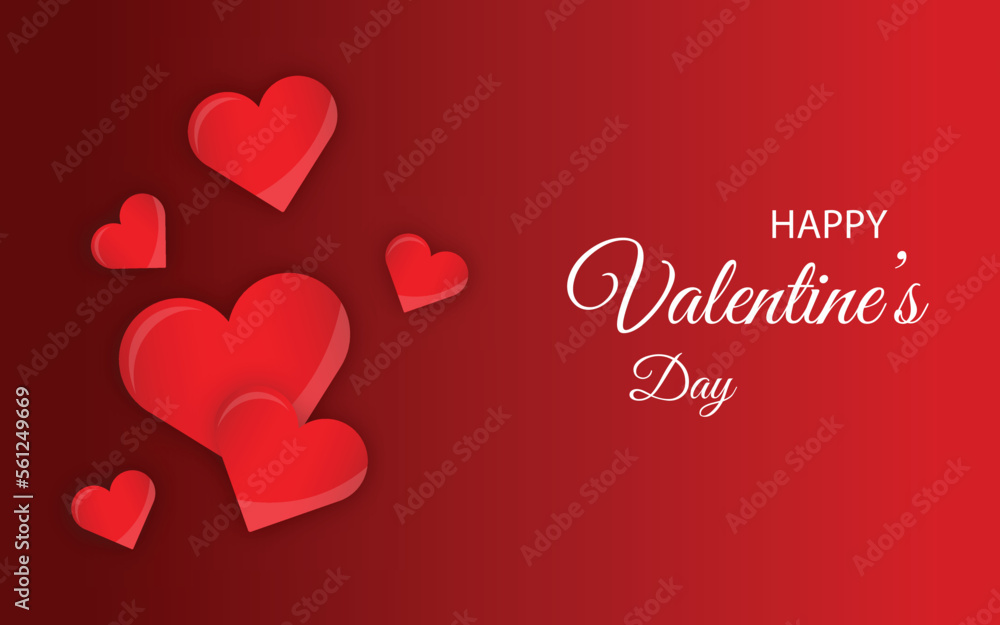 Happy Valentines Day Design With Red Love Background Happy Valentines Day Design With Red Love Background