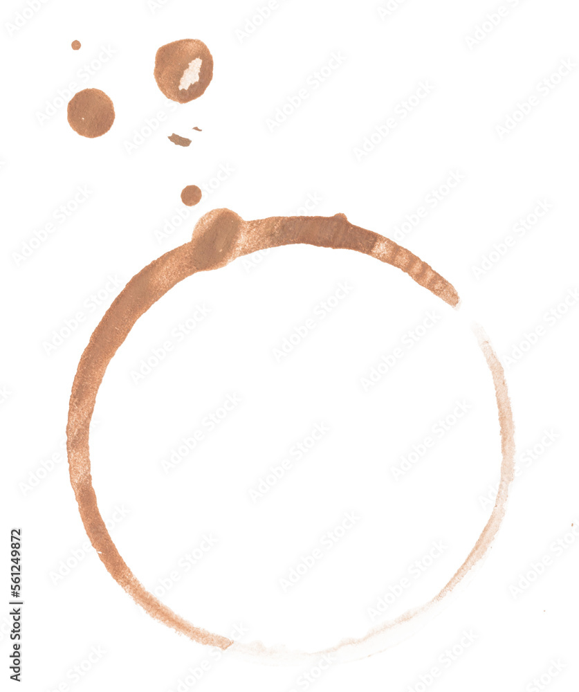 A round coffee stain of the cup A round coffee stain of the cup
