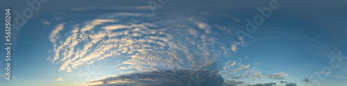 Papier peint Dark blue twilight sky panorama with Cirrus clouds