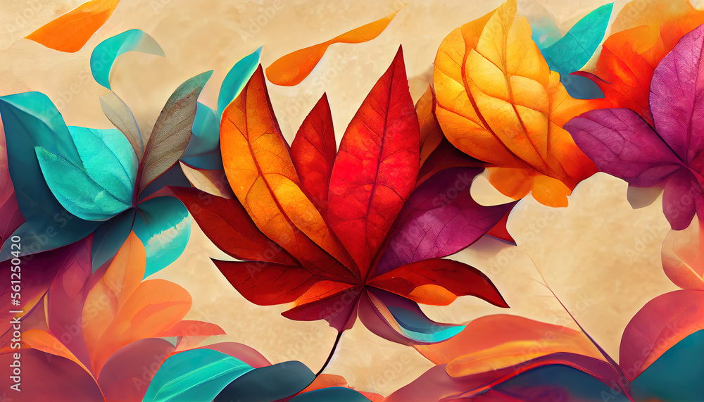 custom made wallpaper toronto digitalColorful autumn leaves as wallpaper background illustration