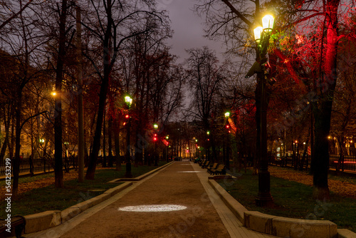 alley in the park at night