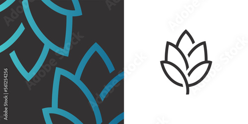 Logo hops icon ear pattern print linear minimalism photo