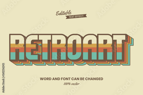 Retro Art Text Style Effect Editable