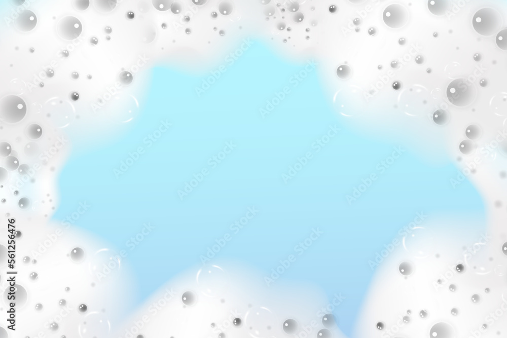 Bath foam isolated on ablue background. Shampoo bubbles texture.Shampoo and bath lather vector illustration. Bath foam isolated on ablue background. Shampoo bubbles texture.Shampoo and bath lather vector illustration.