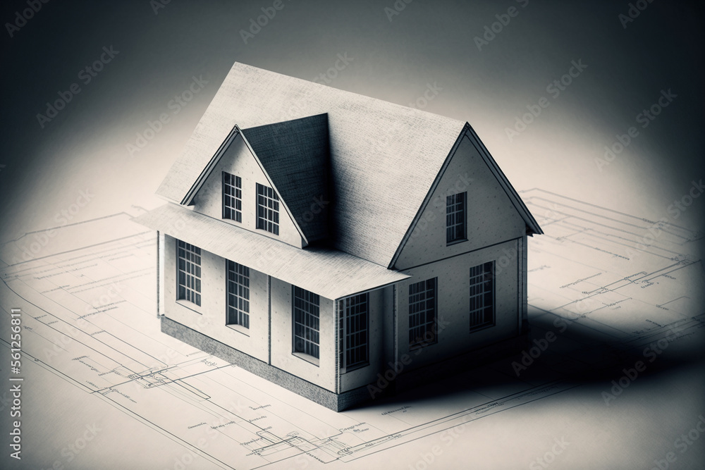 House project concept, Generative AI illustration House project concept, Generative AI illustration