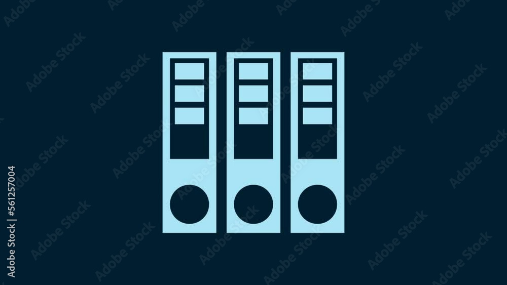 White Office folders with papers and documents icon isolated on blue background. Office binders. Archives folder sign. 4K Video motion graphic animation White Office folders with papers and documents icon isolated on blue background. Office binders. Archives folder sign. 4K Video motion graphic animation