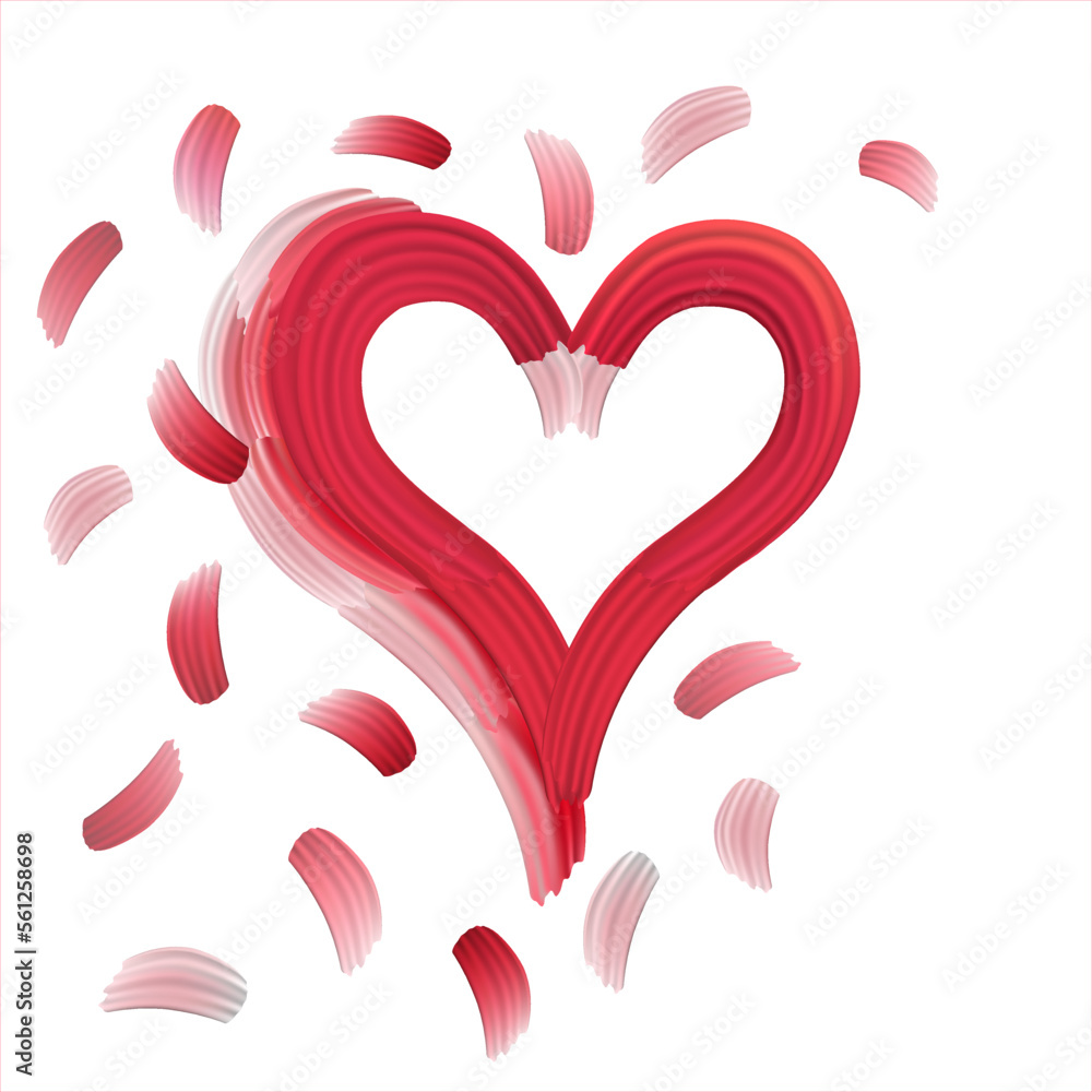 Hand drawn heart symbol isolated on white. The red love icon. Hand drawn for love sign, romance icon and Valentine's day. Heart shape in paint stripe, the red brush stroke. Hand drawn heart symbol isolated on white. The red love icon. Hand drawn for love sign, romance icon and Valentine's day. Heart shape in paint stripe, the red brush stroke.