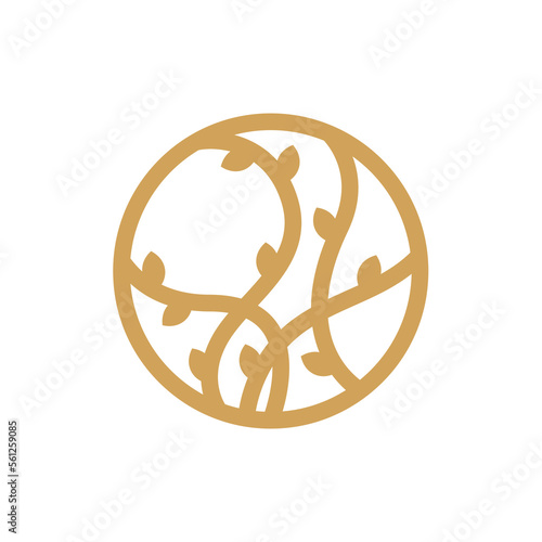 Abstract plant natural logo template. Can be used for natural products, yoga center, spa, flower shop, cosmetics, beauty products