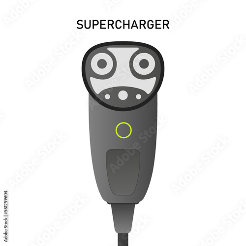 Electric car supercharging connector. Ev charger USA