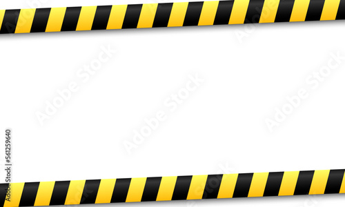 Realistic striped crossing caution tape of warning signs.