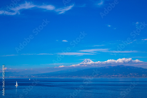 Mt. Fuji view from Suruga Bay in Japan. photo