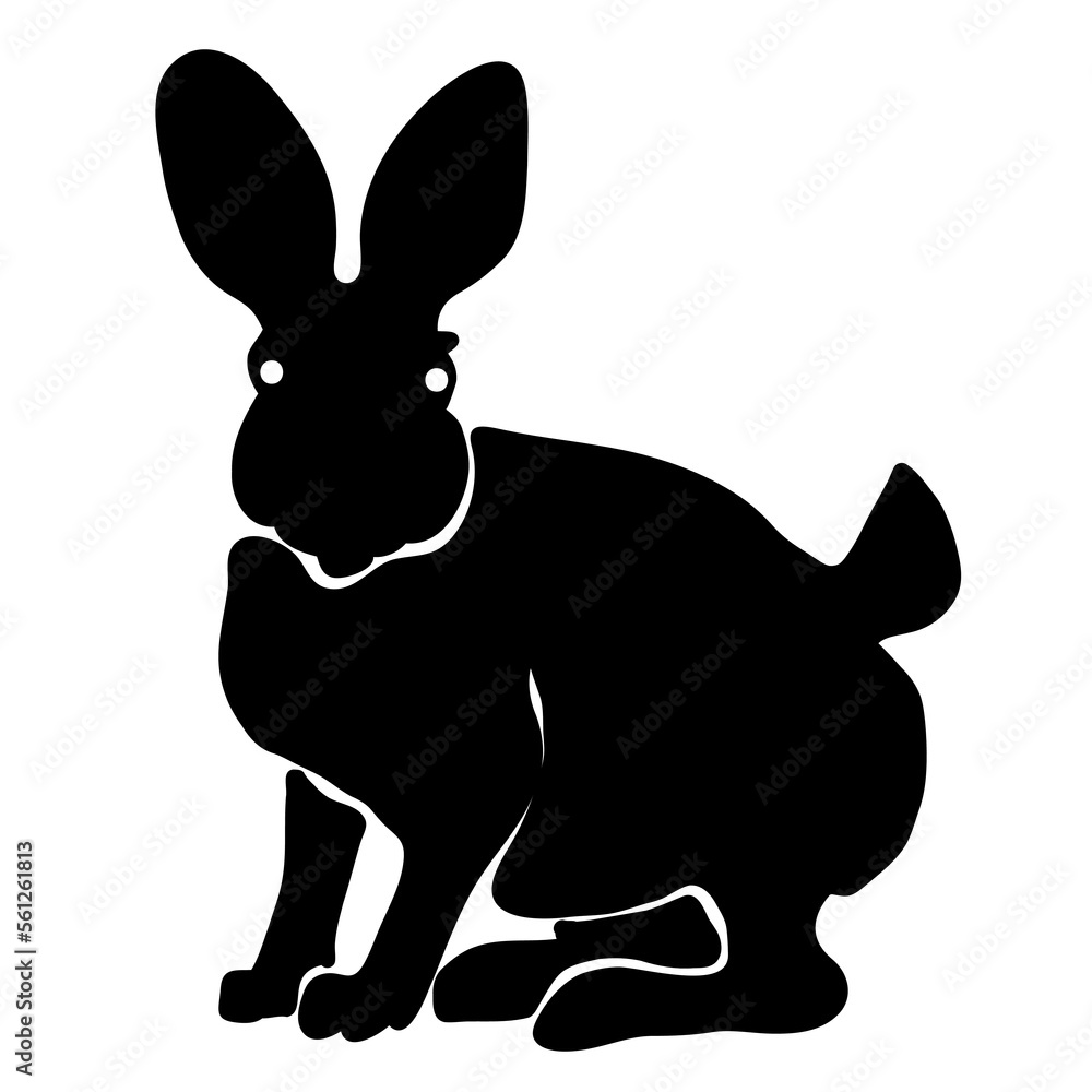 Vector silhouette of rabbit, symbol of Chinese New Year 2023. Vector silhouette of rabbit, symbol of Chinese New Year 2023.