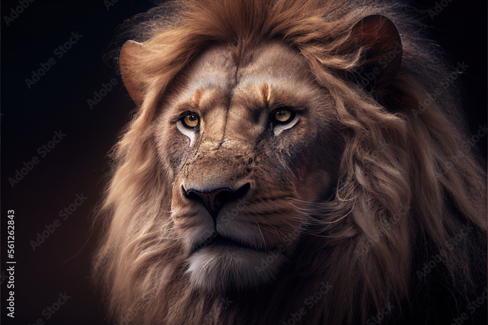 Naklejka premium Lion Close up