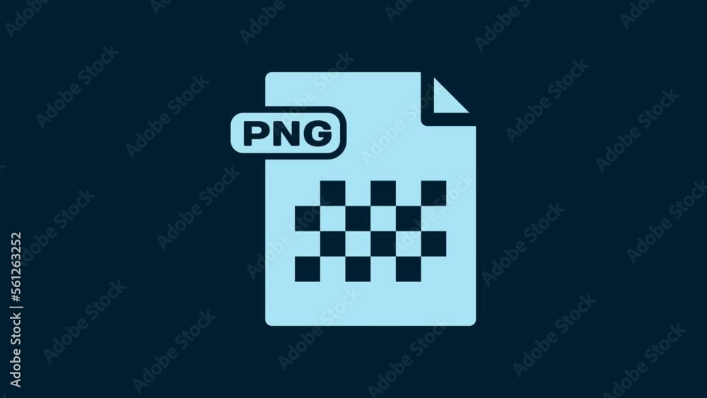 White PNG file document. Download png button icon isolated on blue background. PNG file symbol. 4K Video motion graphic animation White PNG file document. Download png button icon isolated on blue background. PNG file symbol. 4K Video motion graphic animation
