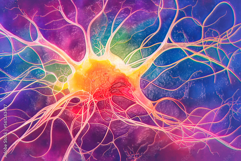 Neurons, brain cells, neural network, 3D illustration Neurons, brain cells, neural network, 3D illustration