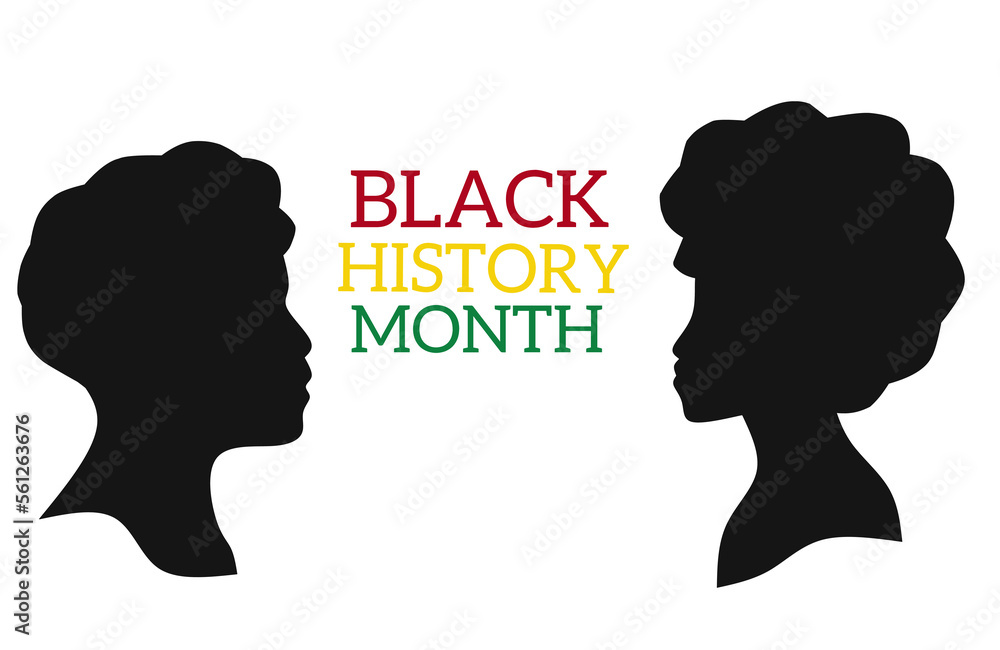 design black history month with silhouettes of African women and men