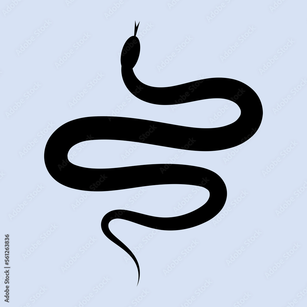 Fototapeta premium Snake silhouette icon
