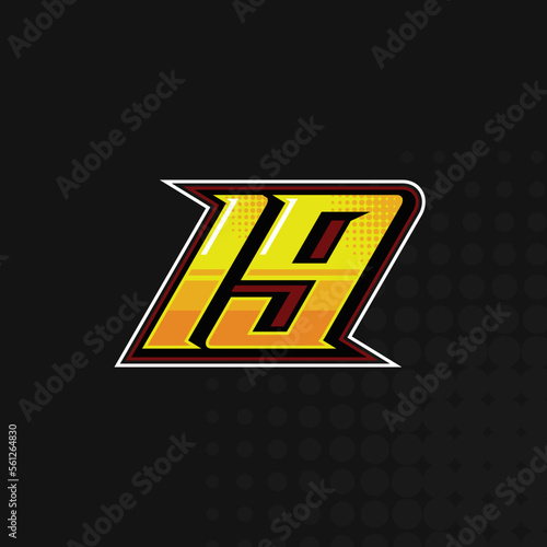 Race Number 19 logo design vector