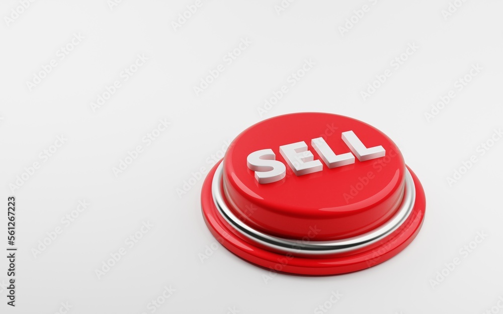 Sell button isolated background. 3d concept illustration Sell button isolated background. 3d concept illustration