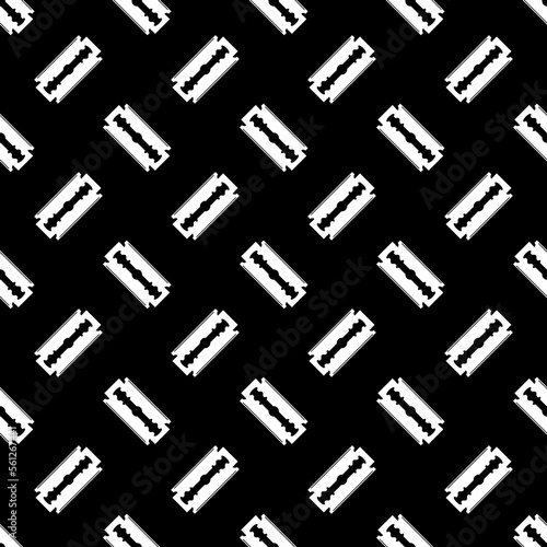 black and white seamless pattern with razor blades