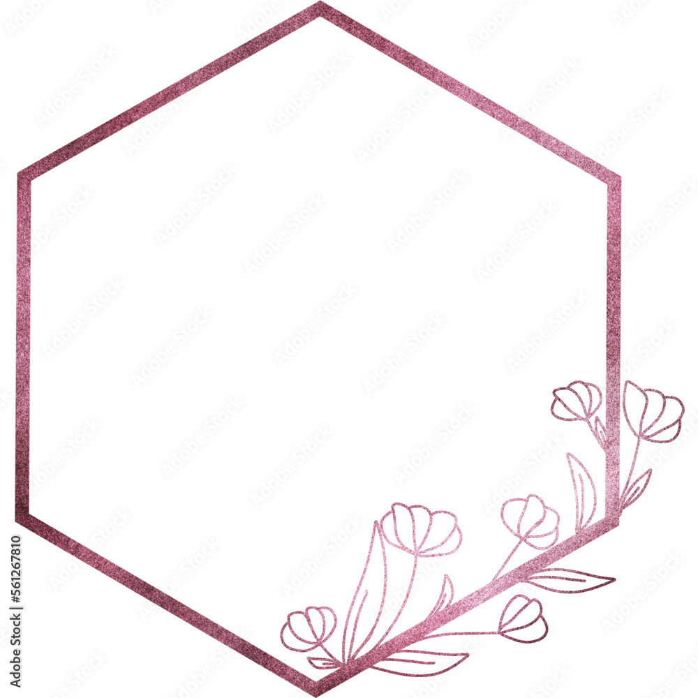 Obraz premium Rose gold geometric frame 