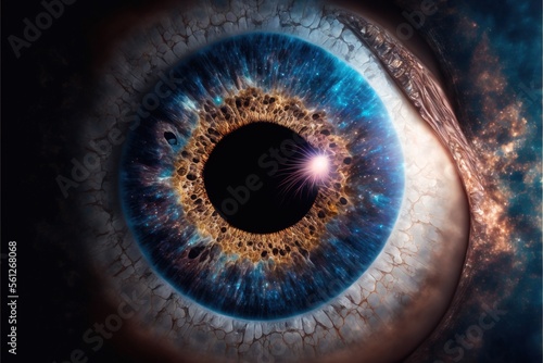 A beautiful eye in which you can see the cosmos AI