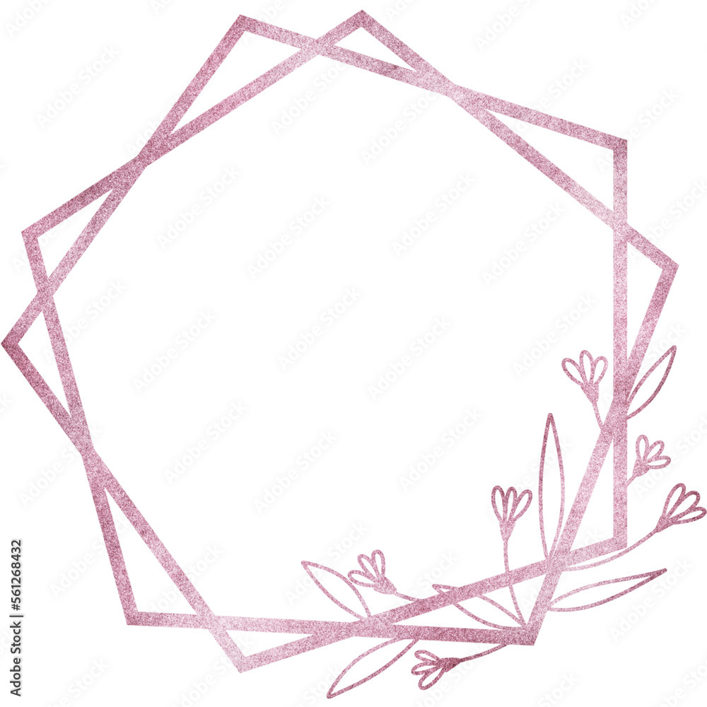 Rose gold geometric frame Rose gold geometric frame