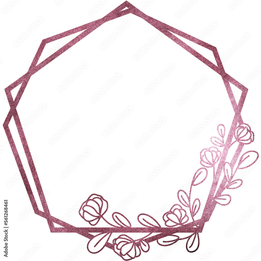 Obraz premium Rose gold geometric frame 