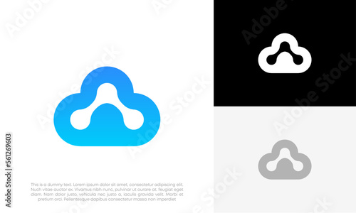 sharing cloud logo design vector