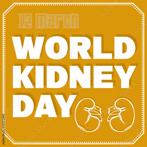World Kidney Day Poster Or Banner. Kidney care and cancer awareness concept. Urology and nephrology vector design.