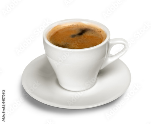 Black Brazilian coffee cup in white cup