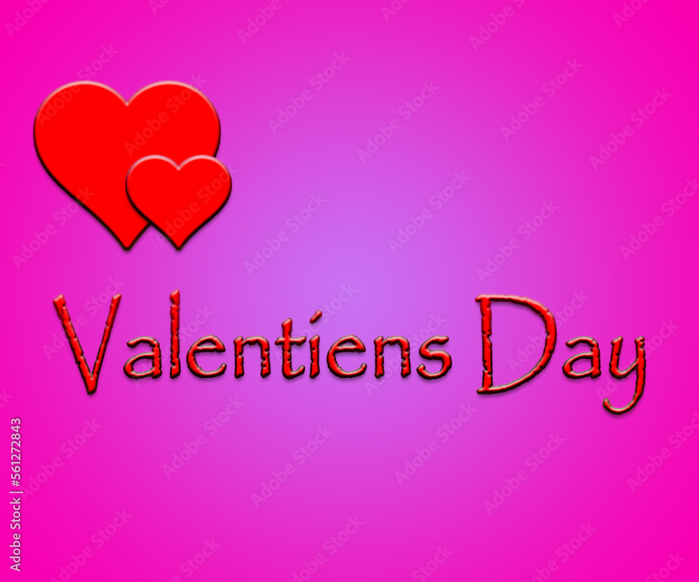 Happy Valentine's day pink background with beautiful paper cut 3d red hearts and rose for banner poster greeting card