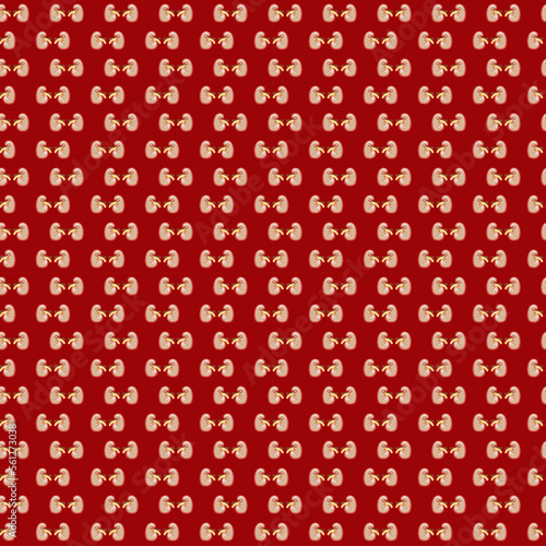World Kidney Day Seamless Pattern. Kidney care and cancer awareness concept. Urology and nephrology vector design.