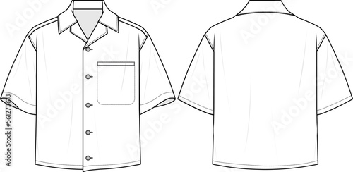 MEN AND BOYS WEAR BOXY SHIRT FRONT AND BACK FASHION FLAT DESIGN VECTOR