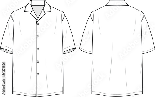 MEN AND BOYS WEAR BOXY SHIRT FRONT AND BACK FASHION FLAT DESIGN VECTOR