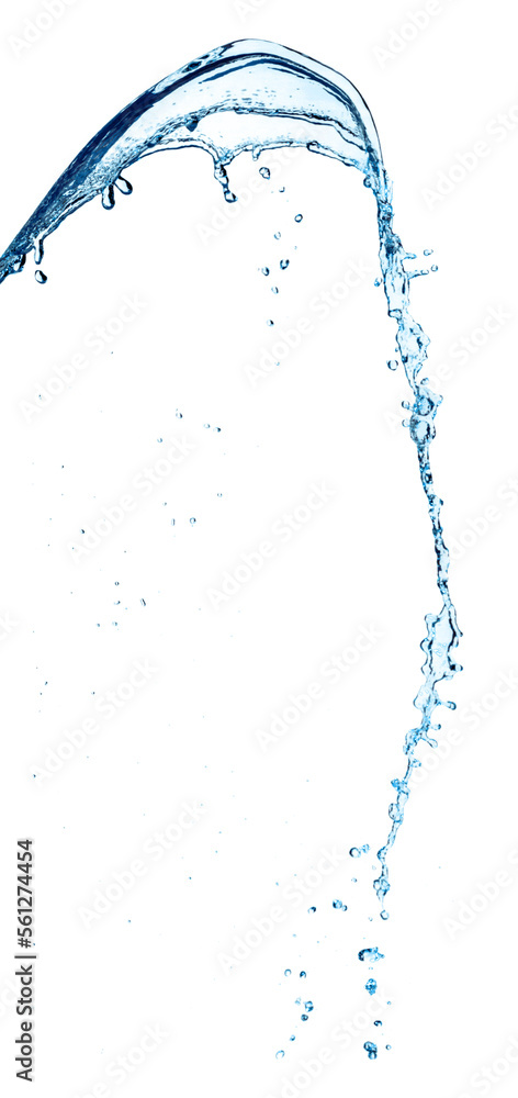 Blue splash of water with splashes and drops Blue splash of water with splashes and drops